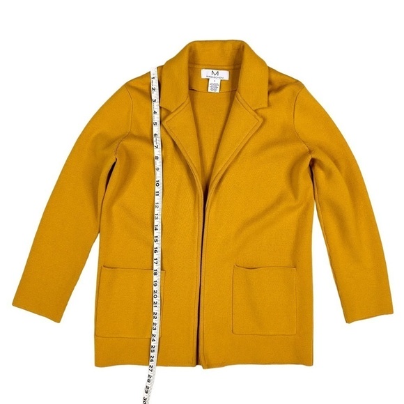Magaschoni gold yellow wool-blend fall open blazer pockets lapel jacket small - Picture 13 of 16